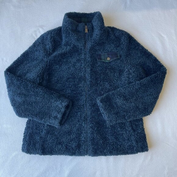 Pendleton Navy Blue Fuzzy Sherpa Zip Jacket, Size Small - Picture 1 of 9